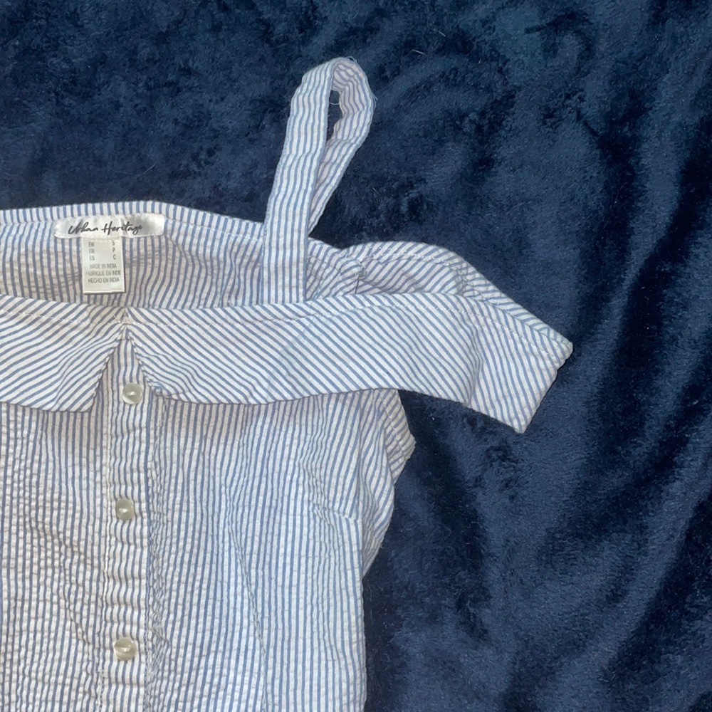 Blue and White Striped Shirt